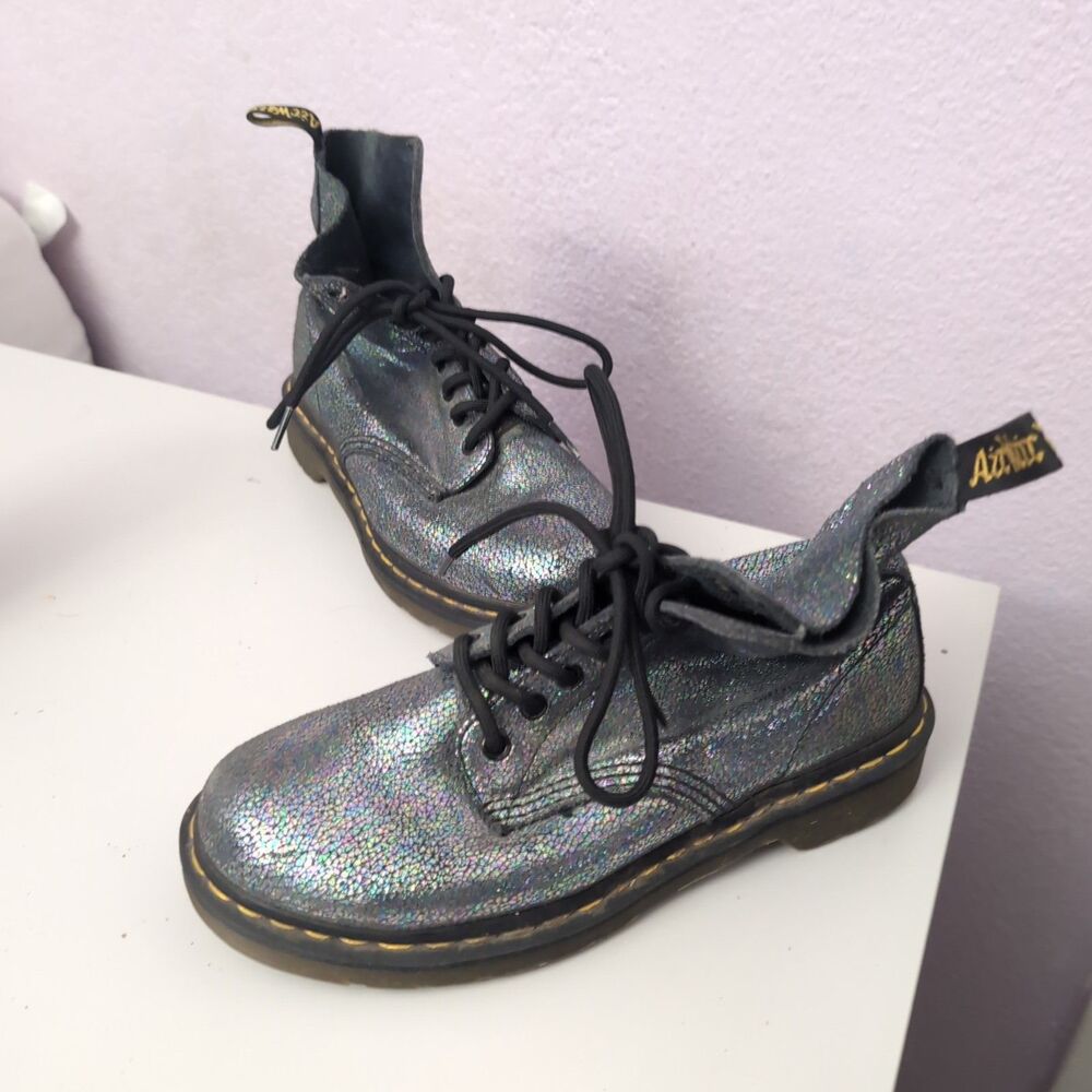 Dr Martens 1460 Pascal Boots Women's Size 8 Glitter/Sparkle In Color Doc Martens